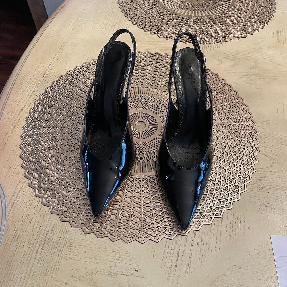 J Renee Black Patent Shoe